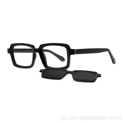 Homens TR90 Magnetic UV400 Polarized Clip em óculos de sol